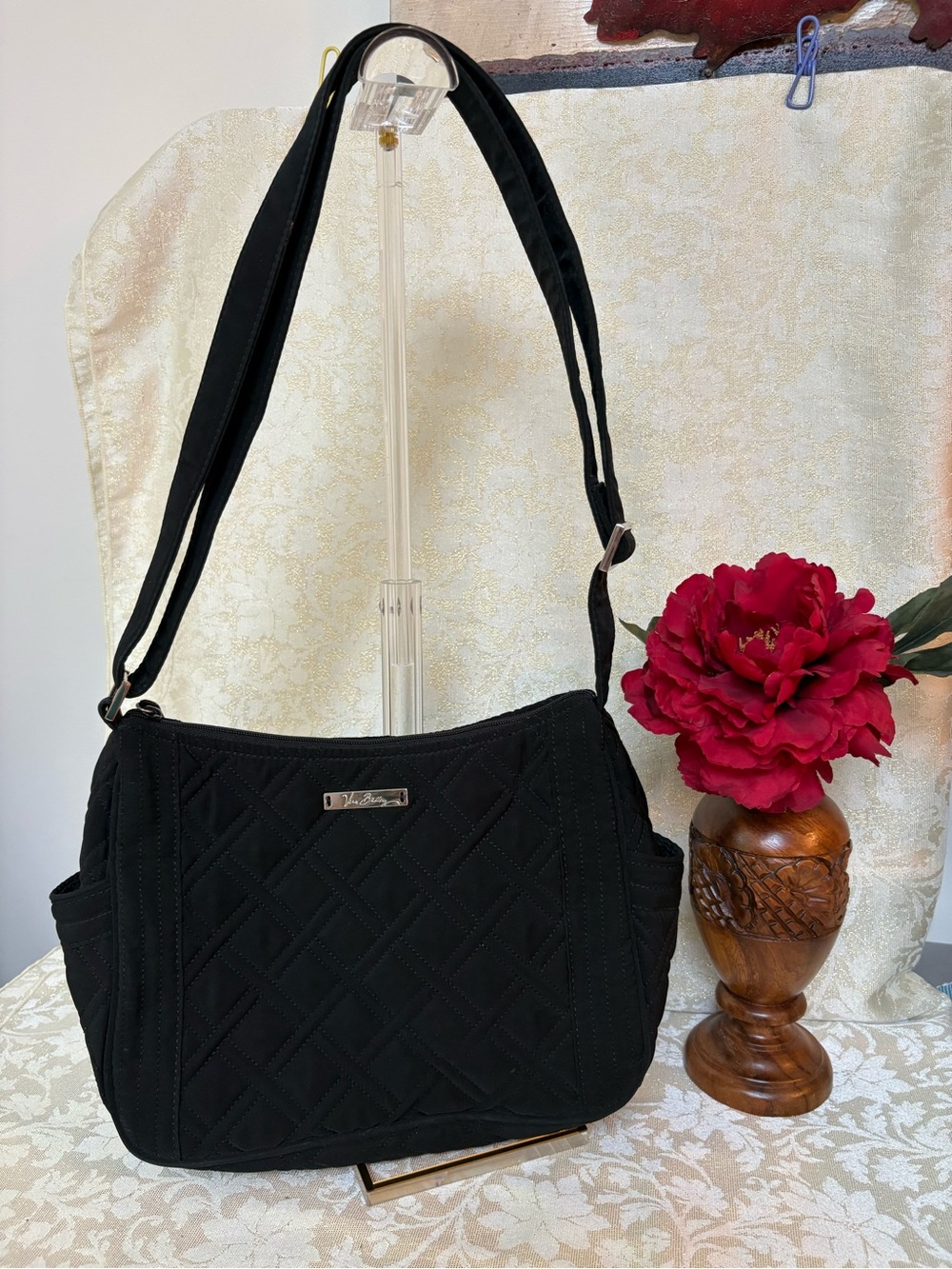 Vera Bradley Black Quilted Shoulder Bag